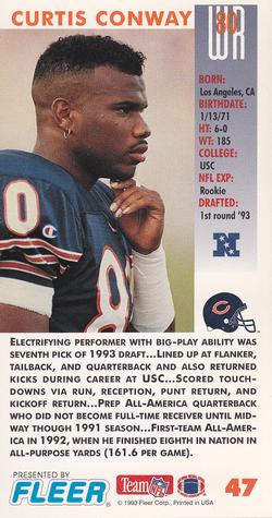 1993 GameDay #47 Curtis Conway Back
