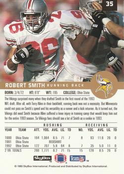 1993 SkyBox Premium #35 Robert Smith Back