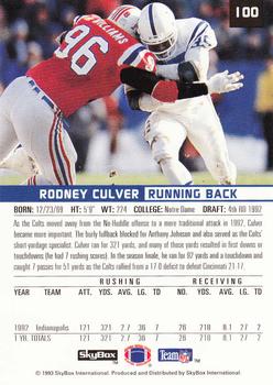 1993 SkyBox Premium #100 Rodney Culver Back