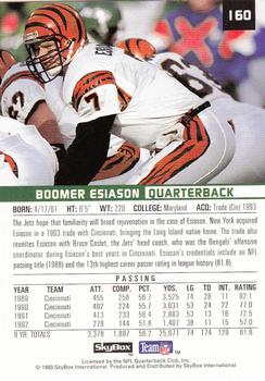 1993 SkyBox Premium #160 Boomer Esiason Back