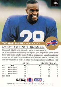 1993 SkyBox Premium #186 Thomas Smith Back