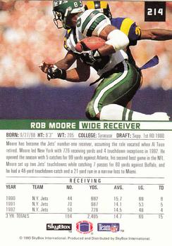 1993 SkyBox Premium #214 Rob Moore Back