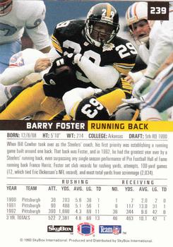 1993 SkyBox Premium #239 Barry Foster Back