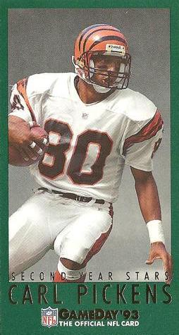 1993 GameDay - Second Year Stars #1 Carl Pickens Front