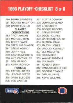 1993 Playoff - Checklists #8 Michael Irvin / Alvin Harper / Daryl Johnston Back