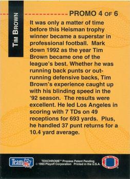 1993 Playoff - Promo Inserts #4 Tim Brown Back