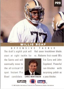 1993 SkyBox Premium - Primetime Rookies #PR9 Willie Roaf Back