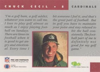 1993 Pro Line Portraits - Autographs #6 Chuck Cecil Back