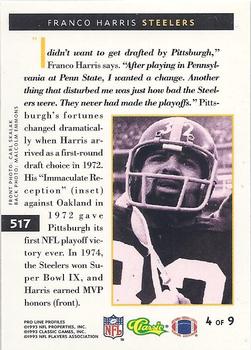 1993 Pro Line Profiles #517 Franco Harris Back