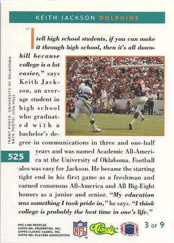 1993 Pro Line Profiles #525 Keith Jackson Back