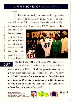1993 Pro Line Profiles #537 Jimmy Johnson Back