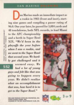 1993 Pro Line Profiles #552 Dan Marino Back