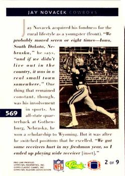 1993 Pro Line Profiles #569 Jay Novacek Back