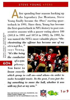 1993 Pro Line Profiles #604 Steve Young Back