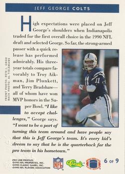 1993 Pro Line Profiles - Autographs #NNO Jeff George Back