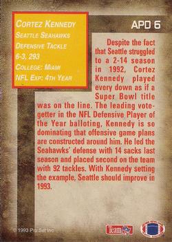 1993 Pro Set Power - All-Power Defense #APD6 Cortez Kennedy Back