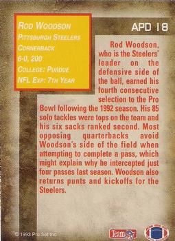 1993 Pro Set Power - All-Power Defense #APD18 Rod Woodson Back