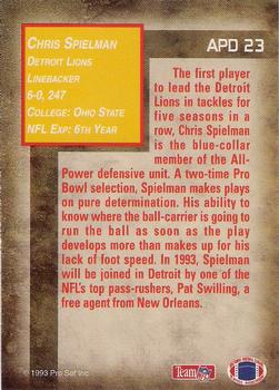 1993 Pro Set Power - All-Power Defense #APD23 Chris Spielman Back