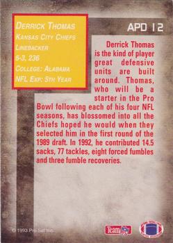 1993 Pro Set Power - All-Power Defense Gold #APD12 Derrick Thomas Back