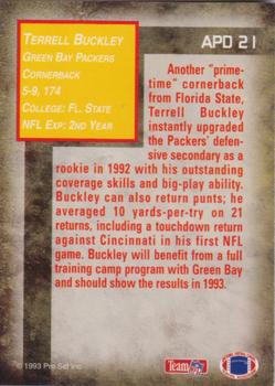 1993 Pro Set Power - All-Power Defense Gold #APD21 Terrell Buckley Back