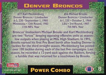 1993 Pro Set Power - Combos #8 Karl Mecklenburg / Michael Brooks Back
