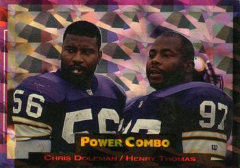 1993 Pro Set Power - Combos Prisms #7 Chris Doleman / Henry Thomas Front