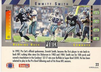 1993 Pro Set Power - Gold #22 Emmitt Smith Back