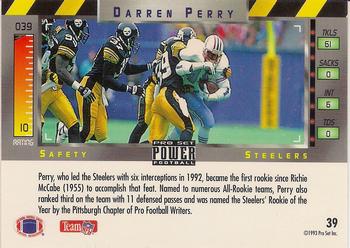 1993 Pro Set Power - Gold #39 Darren Perry Back