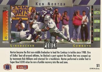 1993 Pro Set Power - Gold #51 Ken Norton Back