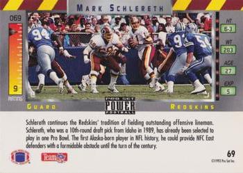 1993 Pro Set Power - Gold #69 Mark Schlereth Back