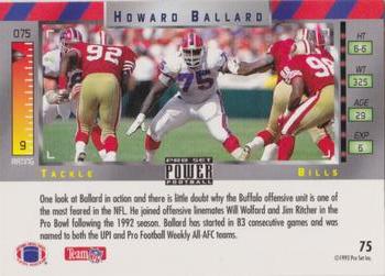 1993 Pro Set Power - Gold #75 Howard Ballard Back