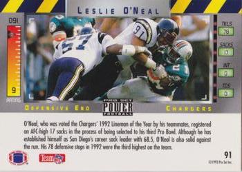 1993 Pro Set Power - Gold #91 Leslie O'Neal Back