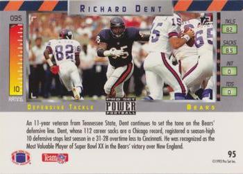 1993 Pro Set Power - Gold #95 Richard Dent Back