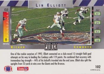 1993 Pro Set Power - Gold #102 Lin Elliott Back