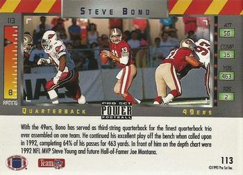 1993 Pro Set Power - Gold #113 Steve Bono Back