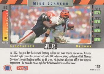 1993 Pro Set Power - Gold #159 Mike Johnson Back