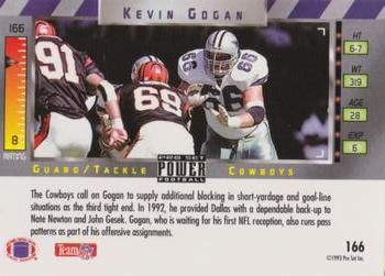 1993 Pro Set Power - Gold #166 Kevin Gogan Back