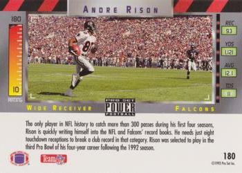 1993 Pro Set Power - Gold #180 Andre Rison Back