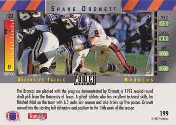 1993 Pro Set Power - Gold #199 Shane Dronett Back