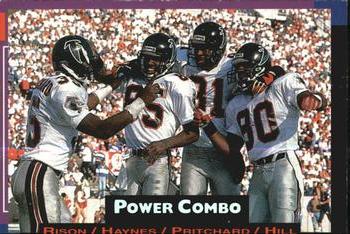 1993 Pro Set Power Update - Combos #PC1 Andre Rison / Michael Haynes / Mike Pritchard / Drew Hill Front