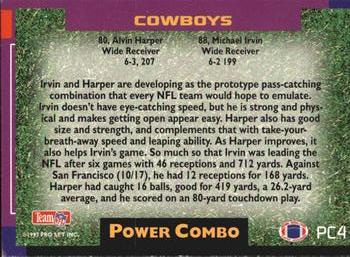 1993 Pro Set Power Update - Combos #PC4 Michael Irvin / Alvin Harper Back