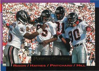1993 Pro Set Power Update - Combos Gold #PC1 Andre Rison / Michael Haynes / Mike Pritchard / Drew Hill Front