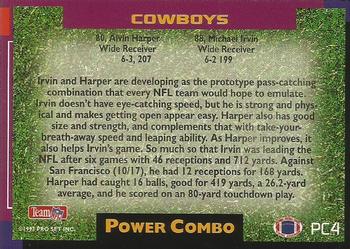 1993 Pro Set Power Update - Combos Gold #PC4 Michael Irvin / Alvin Harper Back