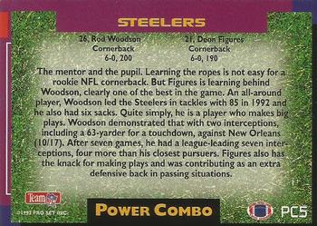 1993 Pro Set Power Update - Combos Gold #PC5 Rod Woodson / Deon Figures Back