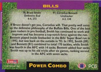 1993 Pro Set Power Update - Combos Gold #PC6 Bruce Smith / Cornelius Bennett Back