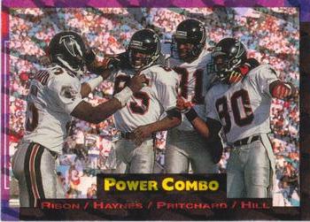 1993 Pro Set Power Update - Combos Prisms #PC1 Andre Rison / Michael Haynes / Mike Pritchard / Drew Hill Front
