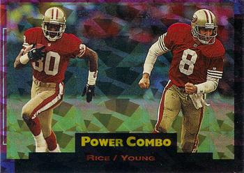1993 Pro Set Power Update - Combos Prisms #PC2 Jerry Rice / Steve Young Front