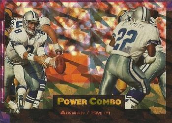 1993 Pro Set Power Update - Combos Prisms #PC8 Troy Aikman / Emmitt Smith Front