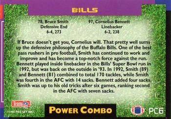 1993 Pro Set Power Update - Combos Prisms #PC6 Bruce Smith / Cornelius Bennett Back