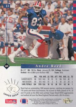 1993 SP #33 Andre Reed Back